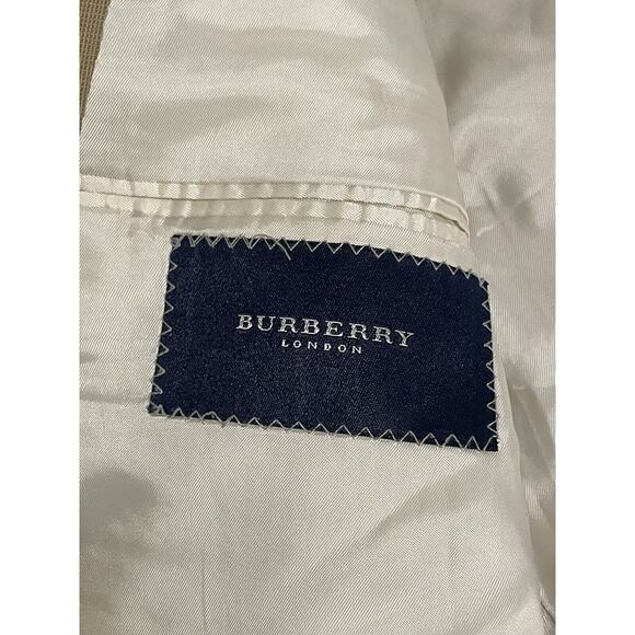 Burberry USA Blazer Suit Jacket Beige Adult 2 Button Size 42R New Pure Wool - Picture 9 of 14
